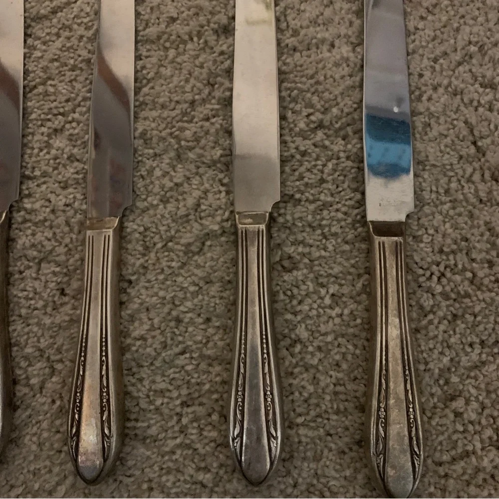 Vintage RCCO Stainless Butter Knives Set of 6 MCM Flatware Silverware